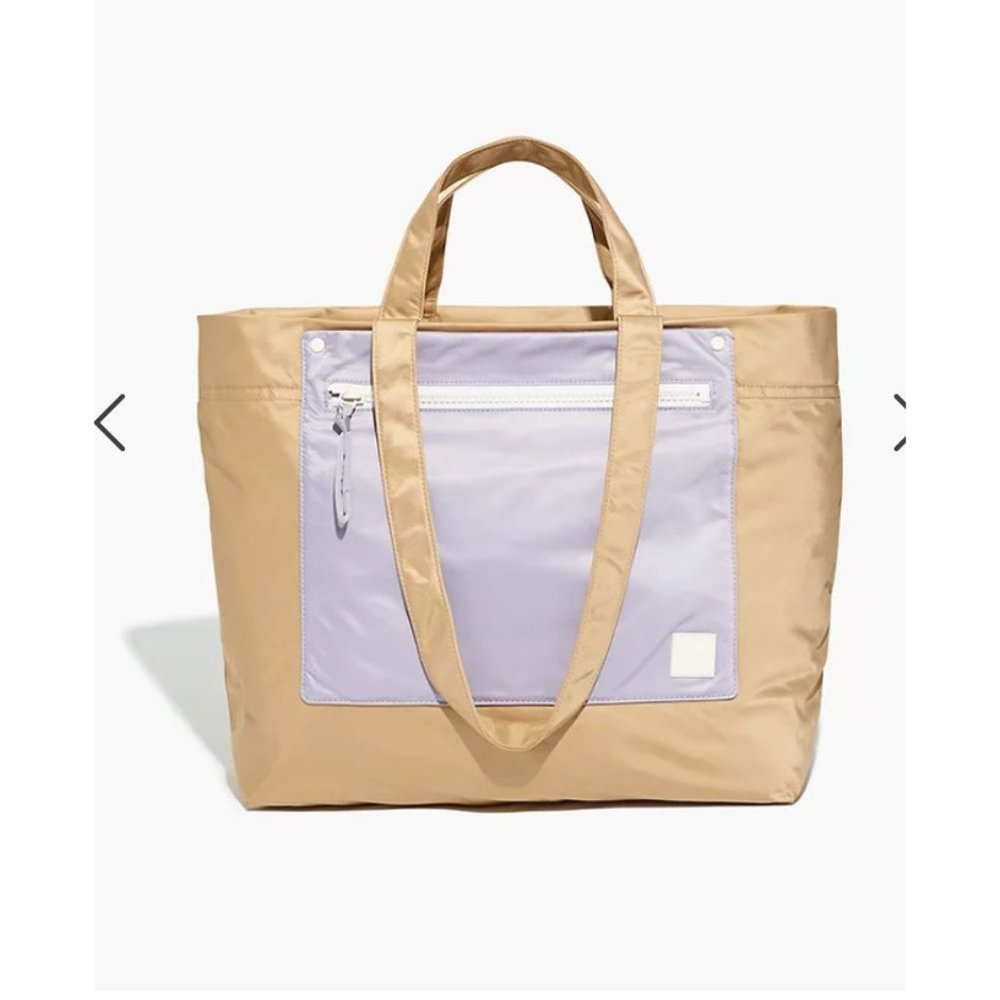 Madewell The (Re)Sourced Colorblock Tote Bag $98 NC280 Tan Purple